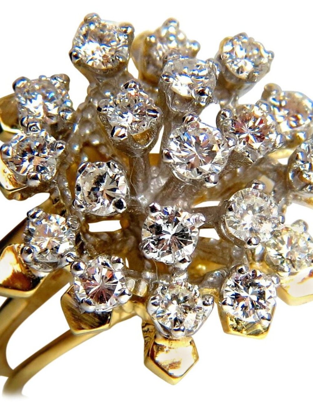 1.90CT NATURAL DIAMONDS FLOATING RAISED COCKTAIL RING 14KT GOLD 10031*